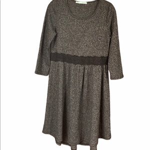 Maurices Black Lace A-Line Ribbed Sweater Dress Sz Medium Whimsigoth Preppy